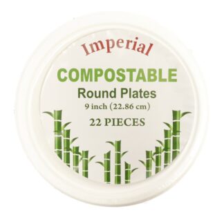 Compostable Round Plates White 9 In 22 Ct