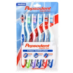 Pepsodent Toothbrushes Medium 6 Pk