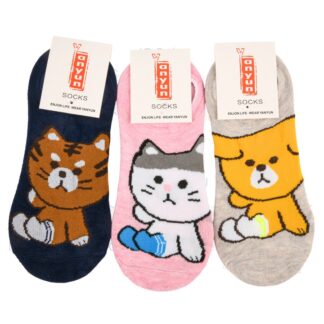 Women'S No Show Socks Animal Design Asst 1 Pr