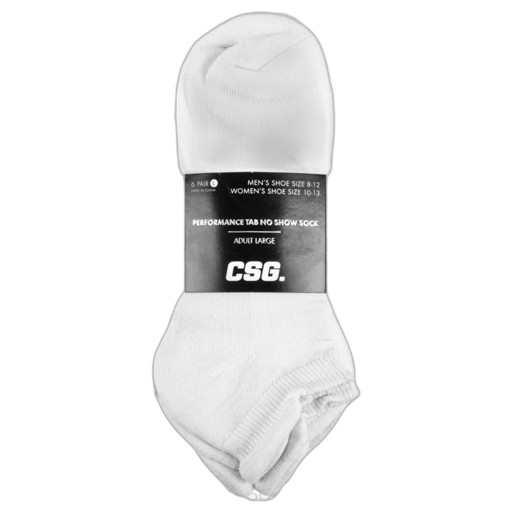 Champs Perfrm No Show Sock Sz 10-13 Wht 6 Pr