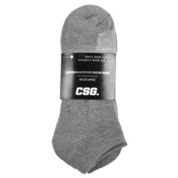 Champs Perfrm No Show Sock Sz 10-13 Gry 6 Pr