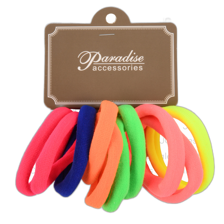 Hair Elastics Neon Colors Asst 10 Pc