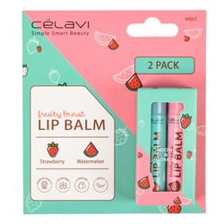 Celavi Lip Balm Strawberry/Watermelon 2 Pk
