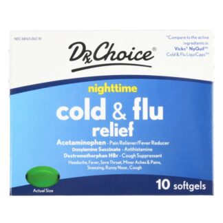 Drx Choice Nighttime Cold & Flu Softgels 10 Ct