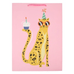 Birthday Gift Bag Cheetah Asst Large