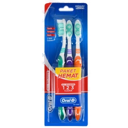 Oral-B Toothbrush 123 Medium 3 Pk