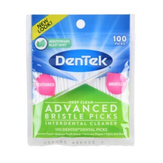 Dentek Bristle Picks Mwash Blast Mint 100 Ct