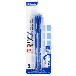 Bazic Frizz Erasable Gel Pen Blue .7Mm 2 Pk