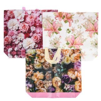 Reusable Plastic Shopping Bag Asst Prints