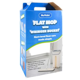Nuvalu Floor Flat Mop W/Wringer Bucket