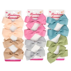 Fashion Hair Bow Clip Asst Color 4 Pc