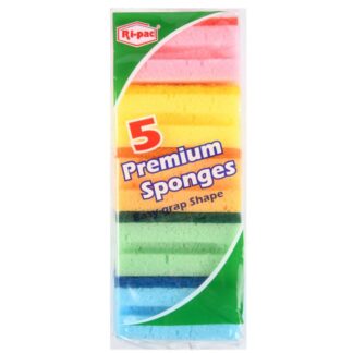 Scrubber Sponge 5 Pk Asst Color
