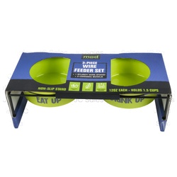 Pets 2 Ceramic Bowls Set W/ Metal Stand