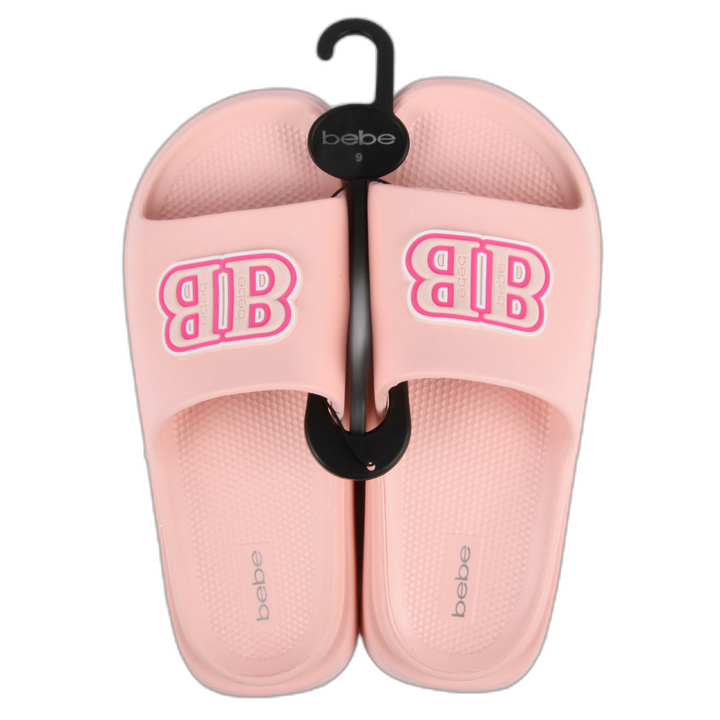 Bebe Women Eva Slides Dbl B Pink Patch Asst Sz