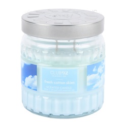 Club92 Scent Glass Candle Fresh Cotton Skies 8 Oz