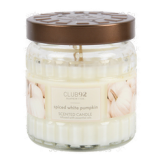 Club92 Scent Glass Candle Spicd Wht Pumpkin 8 Oz