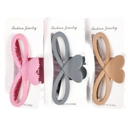 Hair Claw Heart Clip Matte Asst Color
