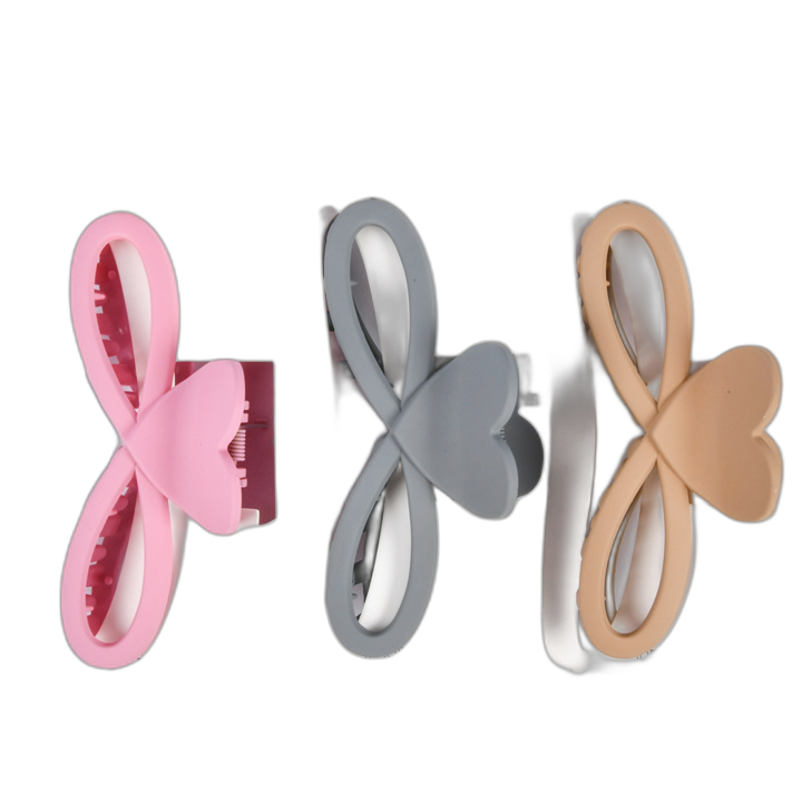 Hair Claw Heart Clip Matte Asst Color