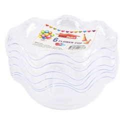 Plastic Snack Flower Cup Clear 6 Oz 6 Ct