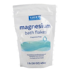 Lucky Magnesium Bath Flakes Fragrance Free 16 Oz