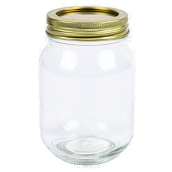 Kocina Glass Canning Jar Clear W/Tinplate Lid 16.9 Oz