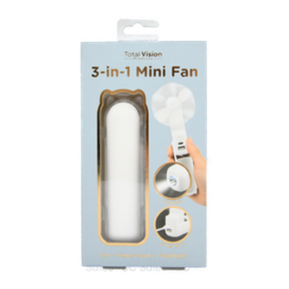 Rechargeable Fan W/Power Bank&Light 3In1 Asst Col
