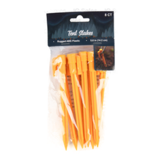 Tent/Tarp Plastic Stakes 5.75 In 8 Ct