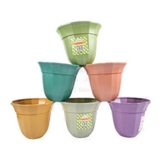 Planter Bamboo Fiber Scallop Rim Asst 6.8X5.7 In