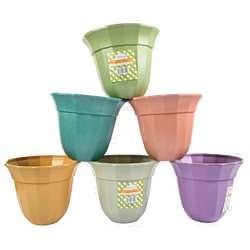Planter Bamboo Fiber Scallop Rim Asst 6.8X5.7 In