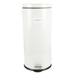 Kitchen Step Rnd Trash Can Steel Cream 8 Gal