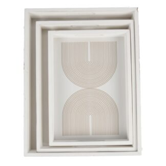 Decorative Wood Trays Set 3 Pc Asst Sz