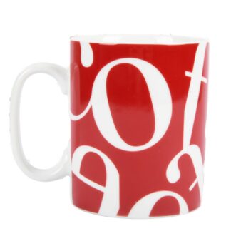 Ceramic Mug Red Letter Pattern
