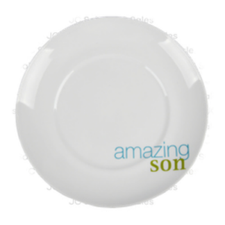 Ceramic Salad Plate "Amazing Son" White Color