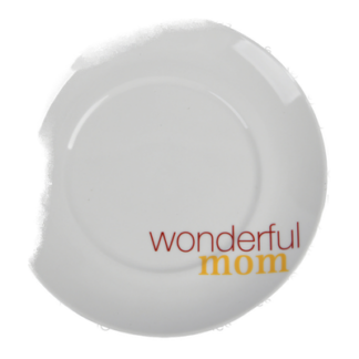 Ceramic Plate "Wonderful Mom" White Color