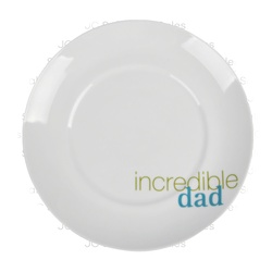 Ceramic Salad Plate "Incredible Dad" White Color
