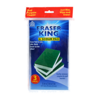 Eraser King & Scour Pad 5X3X1" 3 Pk