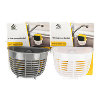 Sink Sponge Basket W/Suction Cup Asst Col