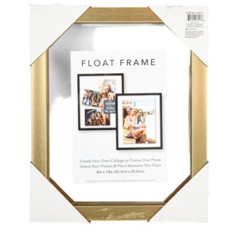 Float Photo Frame Gold Color 8X10 In
