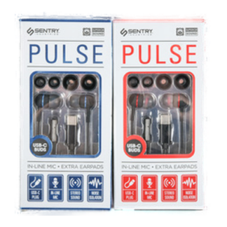 Sentry Pulse Usb-C Earbuds Extra Pads Asst Color