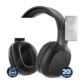 Sentry Act Noise Cancellation 2In1 Headphones Blk