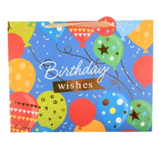Happy Bday Gift Bag Foil Accent Ribbn Handl Asst Jumbo