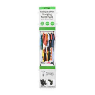 Triple Level Rolling Garment & Shoe Rack