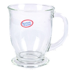 Glass Cup W/Handle Clear 14.8 Oz