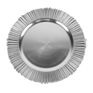 Plastic Plate Charger 13" Silver Color