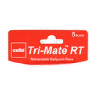 Tri Mate Rt Retractable Ballpoint Pen Black 5 Pk