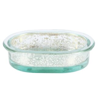 Athena Soap Glass Dish Silver