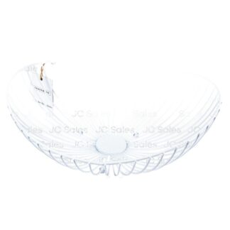 Heavy Metal Fruit Basket White 14.63Lx13Wx5.5H