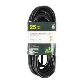 Outdoor Extension Cord Black 25 Ft 1625 Wt