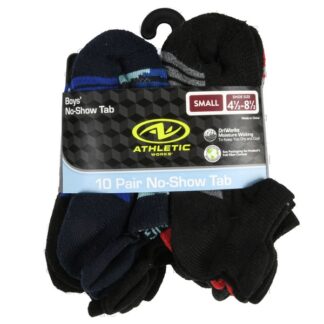 Athletic Boys Socks No Show Asst 10 Pr