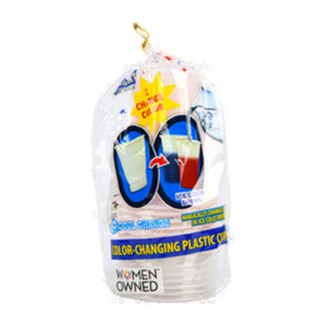 Plastic Cup Change Color Blue & Red 15 Ct 16Oz